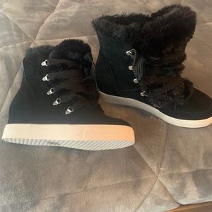 Steve Madden Wedge Furry Sneakers